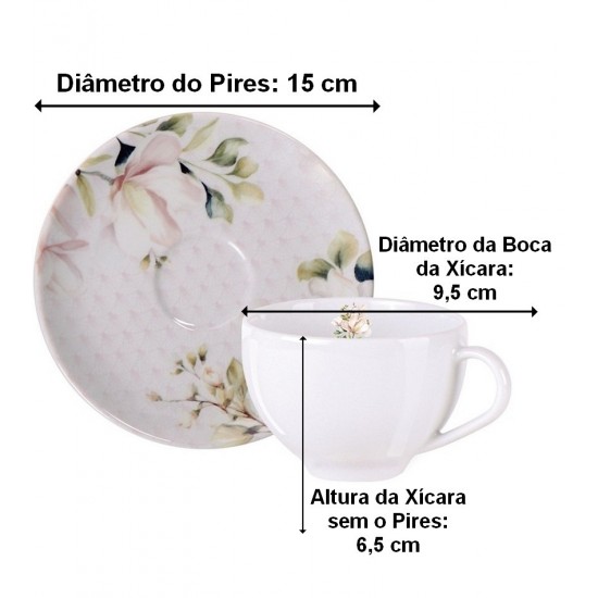 Xícara Para Chá 250ml Magnolia Porcelana Tramontina